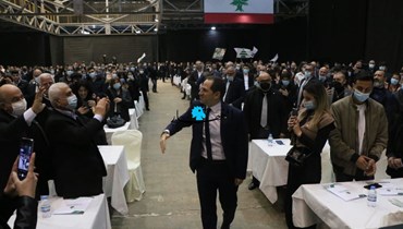 رئيس حزب الكتائب اللبنانية سامي الجميّل خلال إطلاق الحملة الانتخابية للكتائب (حسن عسل).