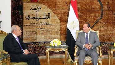الرّئيس المصري عبد الفتّاح السيسي ورئيس مجلس النوّاب نبيه برّي.