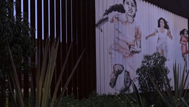   صورة لجزء من مشروع "موخيريس باجارو" للفنانة المكسيكية أليخاندرا فيلتس، على الجدار الحدودي بين المكسيك والولايات المتحدة، في إطار يوم المرأة العالمي (أ ف ب). 