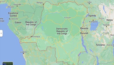 خريطة للكونغو الديموقراطية (غوغل مابس). 