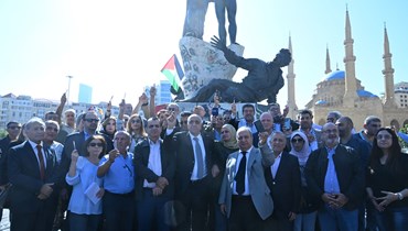 وقفة تضامنيّة في وسط بيروت مع صحافيي وأطفال لبنان وفلسطين (حسام شيارو)