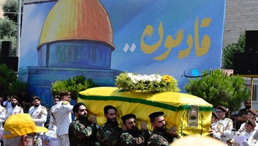 تشييع القائد في "حزب الله" طالب عبدالله في الضاحية الجنوبية (حسام شبارو).