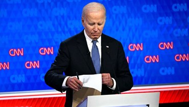 الرئيس الأميركي جو بايدن خلال المناظرة مع منافسه دونالد ترامب (أ ف ب).